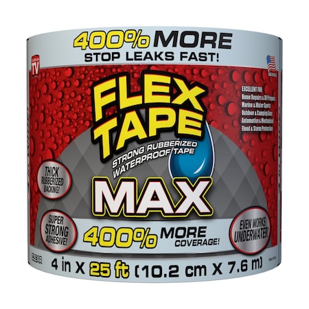 Flex Tape Flex Seal Family of Products Flex Tape MAX 4 in. W X 25 ft. L Clear Waterproof Repair Tape TFSMAXCLR04